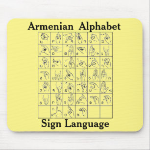 Armenian Alphabet Sign Language Mouse Pad Mousepad