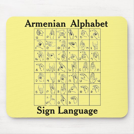 Armenian Alphabet Sign Language Mouse Pad Mousepad (Vorne)