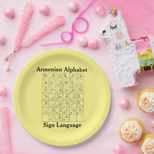 Armenian Alphabet Signature Language Paper Plate Pappteller (Party)