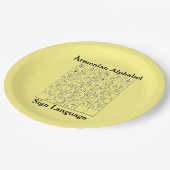 Armenian Alphabet Signature Language Paper Plate Pappteller (Schrägansicht)