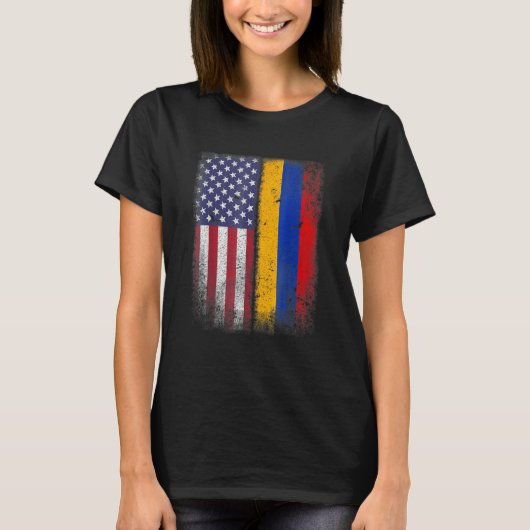 Armenian American Flag Armenia Usa T-Shirt (Vorderseite)