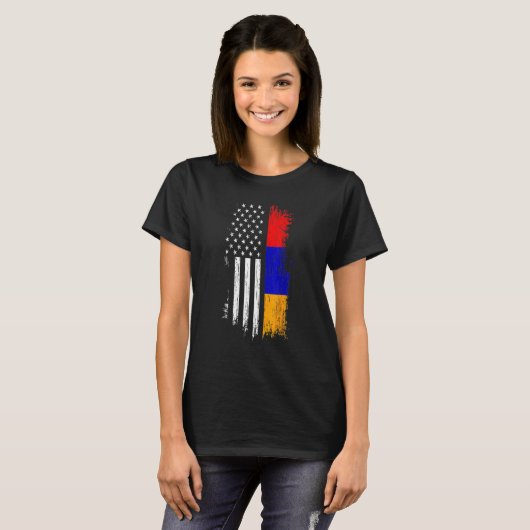 Armenian American Flag Pride Armenia USA Tees (Vorne ganz)