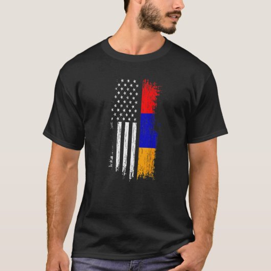 Armenian American Flag Pride Armenia USA Tees (Vorderseite)