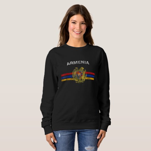 Armenian Flag Armenian Emblem & Armenia Flag Sweatshirt (Vorne ganz)