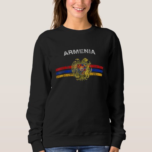 Armenian Flag Armenian Emblem & Armenia Flag Sweatshirt (Vorderseite)