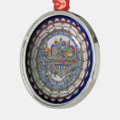 Armenian gemalte Platten-Verzierung Silbernes Ornament (Links)