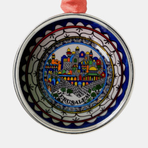 Armenian gemalte Platten-Verzierung Silbernes Ornament
