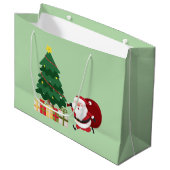 Armenian Happy New Year Cute Santa Gift Bag Große Geschenktüte (Vorderseite Schrägansicht)