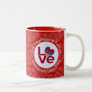 Armenian Red Letters LOVE Flag Personalisiert  Zweifarbige Tasse