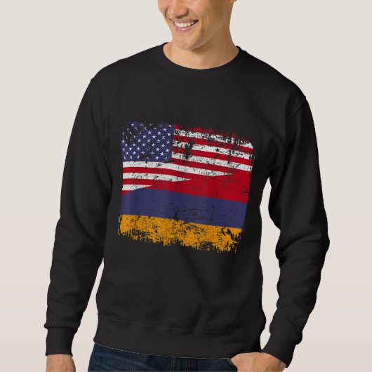 ARMENIAN ROOTS Halbamerikanische Flagge USA ARMENI Sweatshirt (Vorderseite)