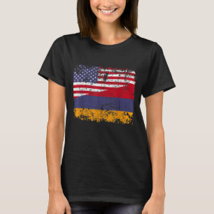ARMENIAN ROOTS Halbamerikanische Flagge USA ARMENI T-Shirt