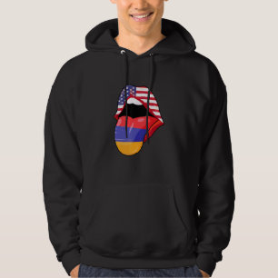 Armenian USA Pride Lips Flag Primerie Armenien Ame Hoodie