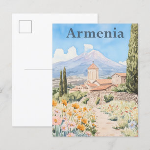 Armenien Aquarell Reiseillustration Postkarte