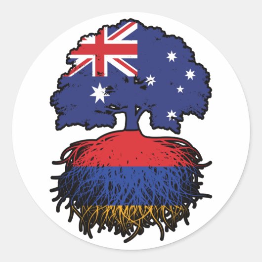 Armenien Armenisch Australisch Australien Tree Roo Runder Aufkleber (Vorderseite)