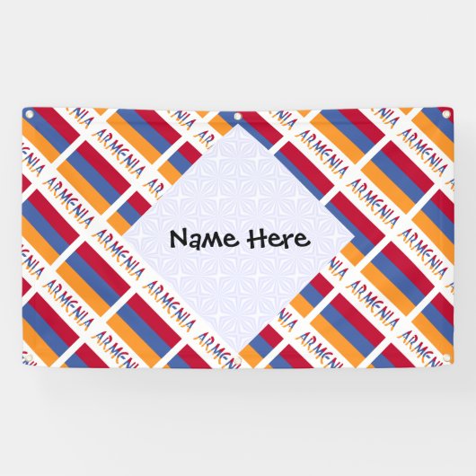 Armenien - Armenische Fahne gezähmt Schwarze Perso Banner (Horizontal)