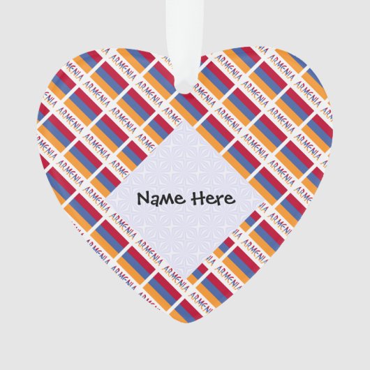 Armenien - Armenische Fahne gezähmt Schwarze Perso Ornament (Vorderseite)