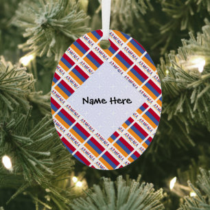 Armenien - Armenische Fahne gezähmt Schwarze Perso Ornament Aus Metall