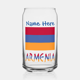 Armenien Armenische Flagge Blau Personalisierung  Dosenglas