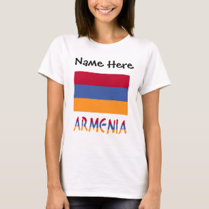 Armenien Armenische Flagge Schwarz Personalisierun T-Shirt