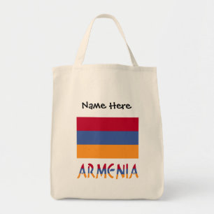 Armenien Armenische Flagge Schwarz Personalisierun Tragetasche