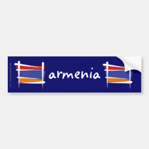 Armenien-Bürsten-Flagge Autoaufkleber