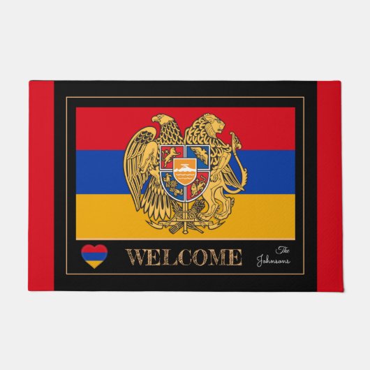 Armenien Emblem, armenische Fahne Matten/Sport Wil Fußmatte (Vorderseite)