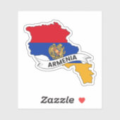 Armenien-Flag-Karte Aufkleber (Blatt)