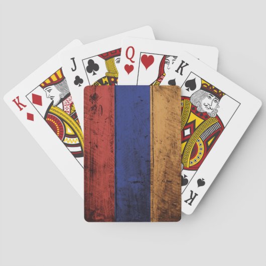 Armenien-Flagge auf altem hölzernem Korn Spielkarten (Rückseite)