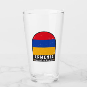 Armenien-Flagge-Emblem Distressed Vintage Glas