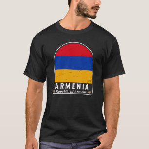 Armenien-Flagge Emblem Distressed Vintage T-Shirt