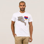 Armenien-Flaggen-Herz und Karten-T - Shirt (Vorne ganz)