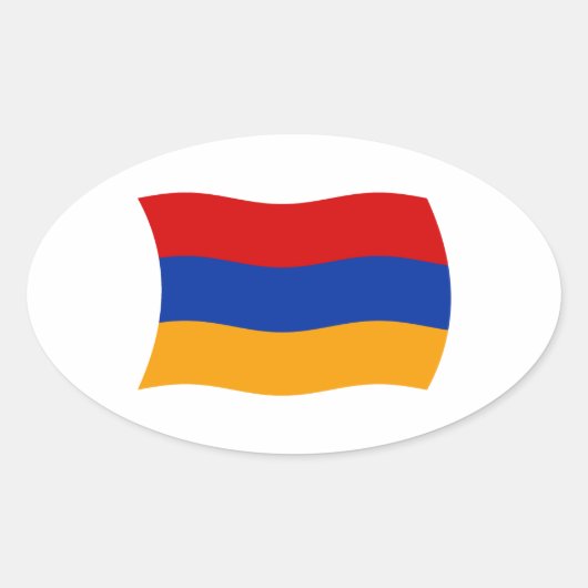 Armenien-Flaggenaufkleber Ovaler Aufkleber (Vorderseite)