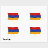 Armenien-Flaggenaufkleber Ovaler Aufkleber (Blatt)