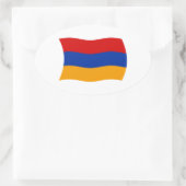 Armenien-Flaggenaufkleber Ovaler Aufkleber (Tasche)