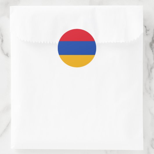 Armenien-Flaggenaufkleber Runder Aufkleber (Tasche)