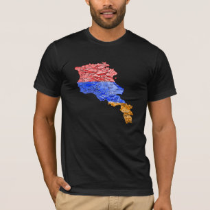Armenien Flaggenfarben Karte T-Shirt