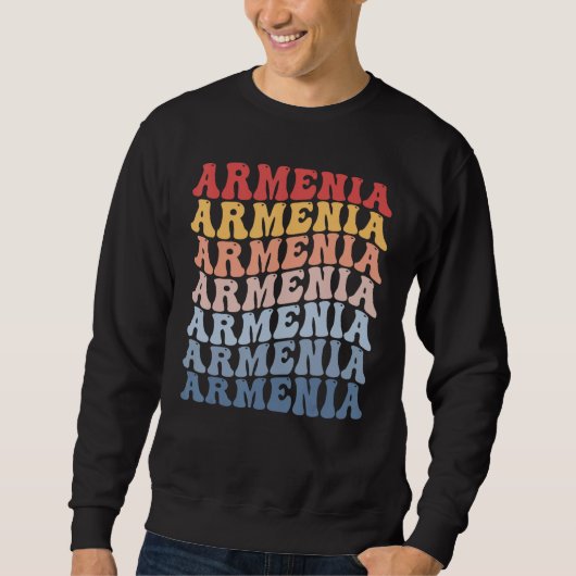 Armenien Groovy Retro Armenisch Sweatshirt (Vorderseite)
