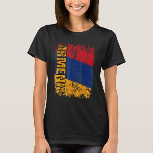 ARMENIEN Große Flagge Vintage abgenutzt ARMENIEN T-Shirt (Vorderseite)
