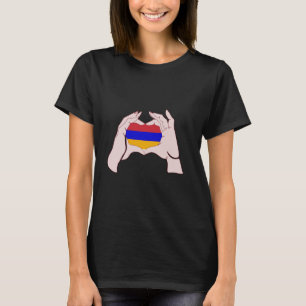 Armenien Handzeichen Liebe Armenische Fahne Herz A T-Shirt