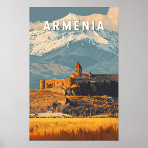 Armenien Illustration Reise Kunst Vintage Poster
