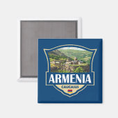 Armenien Illustration Retro-Abzeichen Magnet (Vorderseite/Rückseite)
