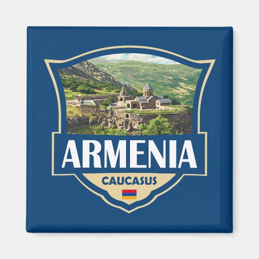 Armenien Illustration Retro-Abzeichen Magnet (Vorne)