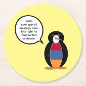 Armenien im Gespräch mit Penguin Personalisiert Runder Pappuntersetzer (Vorderseite)