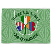 Armenien Irland USA Kleeblatt Flag personalisieren Große Geschenktüte (Vorderseite)