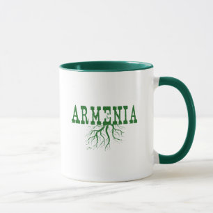 Armenien Rooted Green Tree Roots Armenian Word Art Tasse