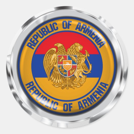 Armenien-Runde Runder Aufkleber (Vorderseite)