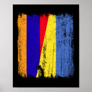 Armenien Ukraine Halbflagge Armenisches Ukrainisch Poster