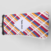 Armenien und armenische Flaggen mit Ihrem Namen Golf Headcover (Vorderseite)
