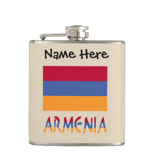 Armenien und personalisierte armenische Flagge  Flachmann
