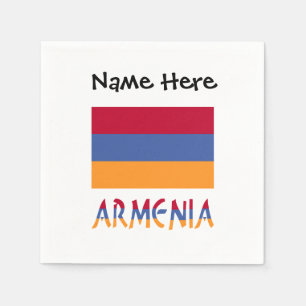 Armenien und personalisierte armenische Flagge  Serviette